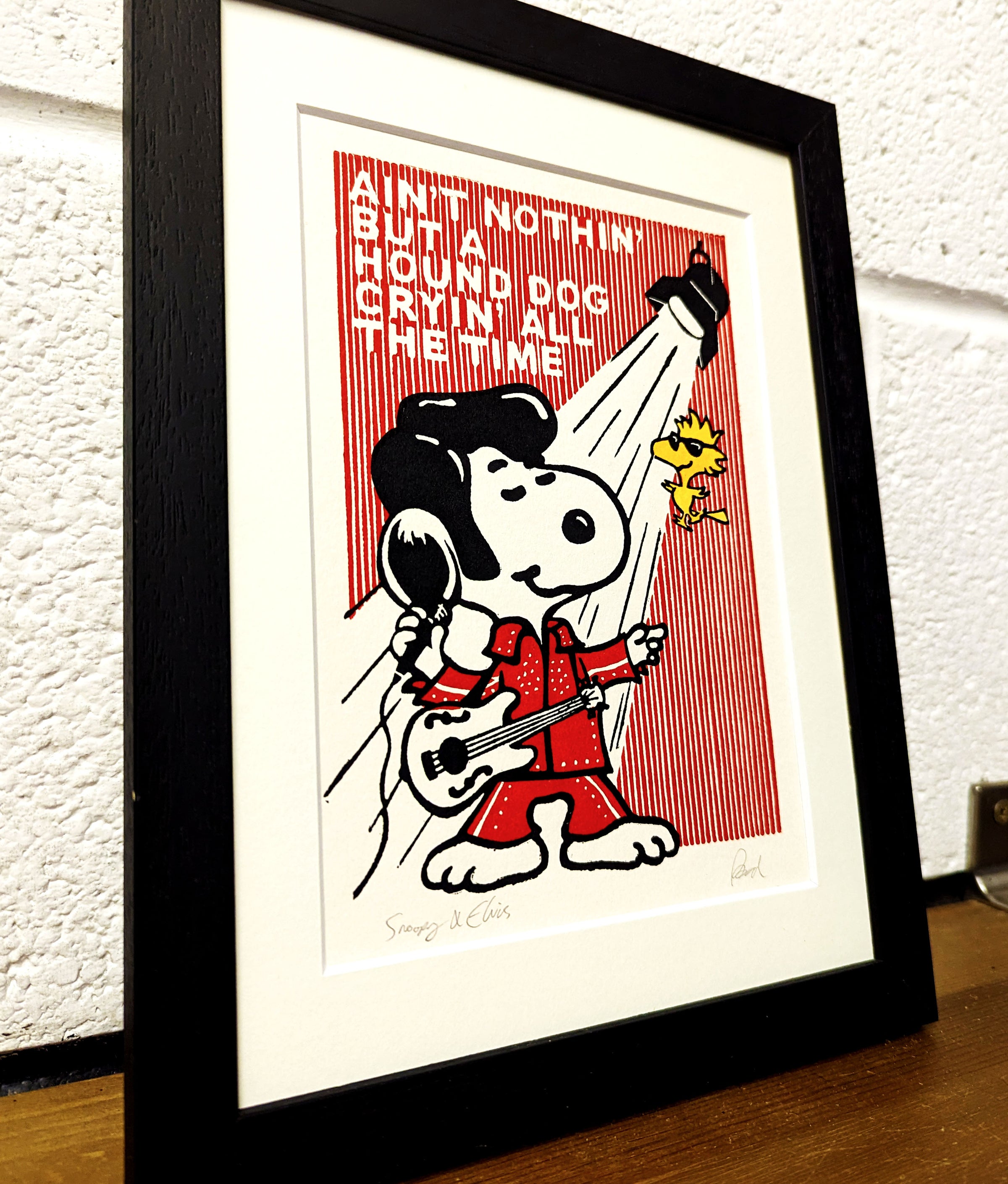 Snoopy and Elvis Lino Print | Paard Studios